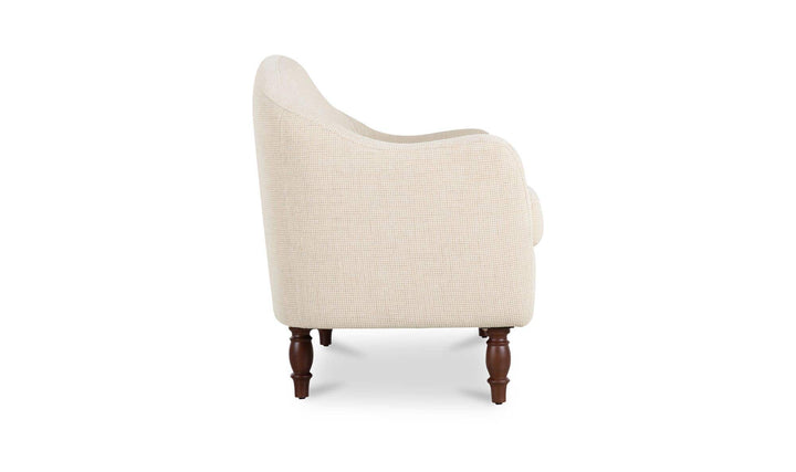 GENEVA heritage beige dining settee, right side view