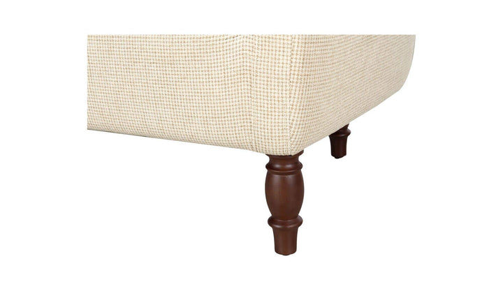 GENEVA heritage beige dining settee, birch leg detail