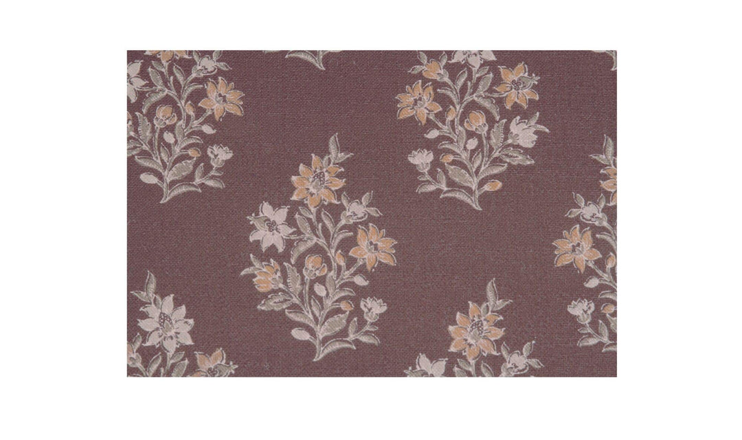 GENEVA dark mauve floral dining settee, fabric detail