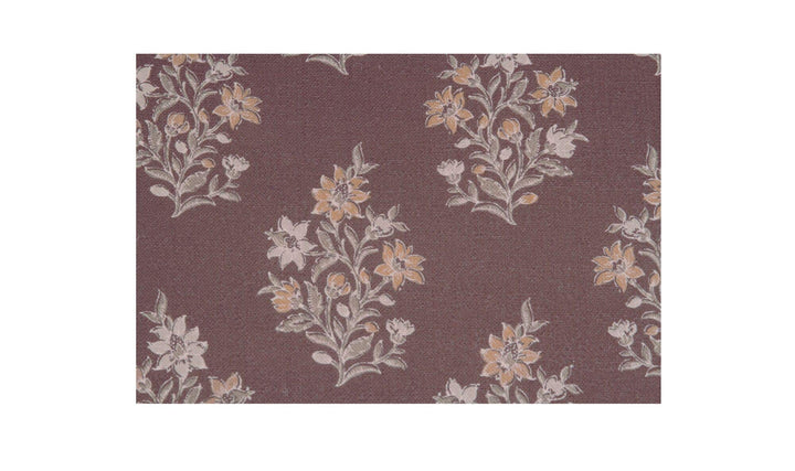 GENEVA dark mauve floral dining settee, fabric detail