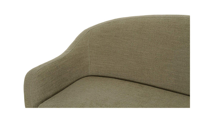 GENEVA sage green dining settee, backrest detail