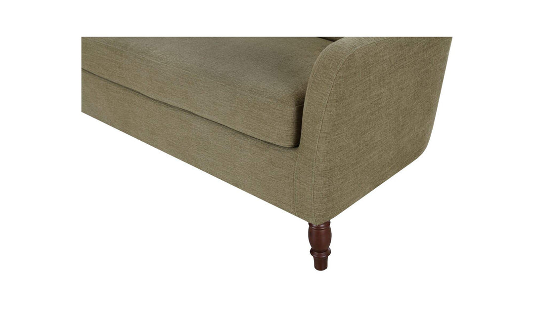 GENEVA sage green dining settee, birch leg detail