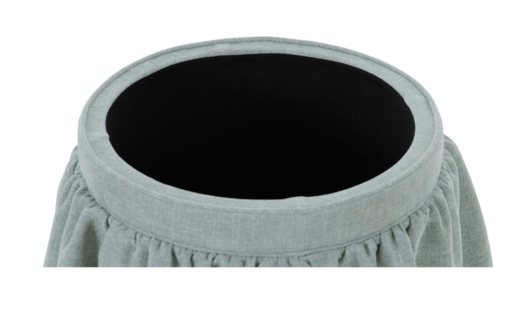 Ottoman de rangement HEIDI bleu clair, rangement intérieur sous le couvercle retiré