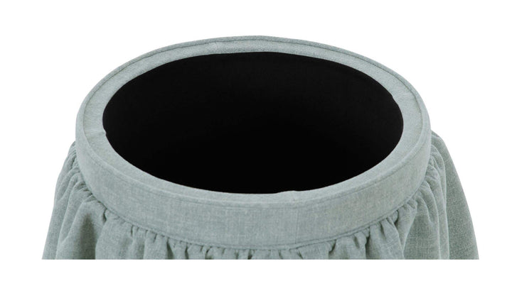 Ottoman de rangement HEIDI bleu clair, rangement intérieur sous le couvercle retiré