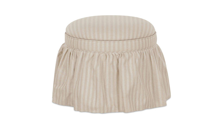 Ottoman de rangement HEIDI rayures beige, vue principale