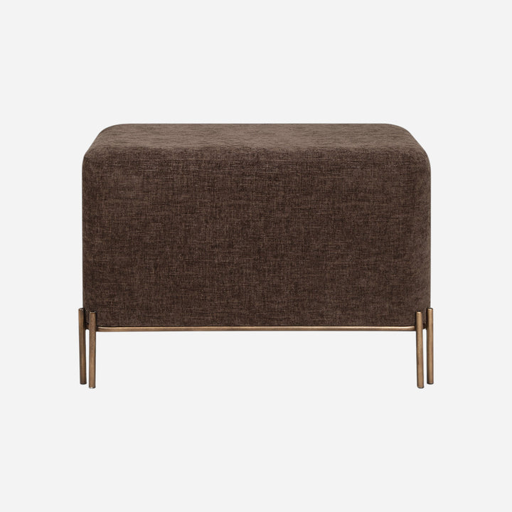Banc Meline en chenille brune, vue de face
