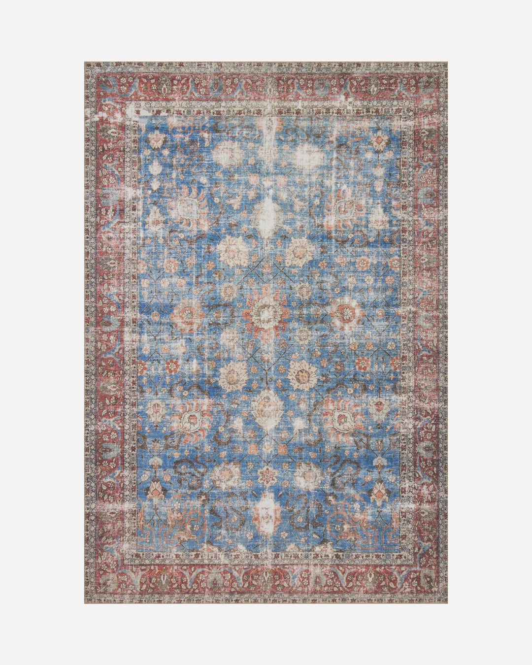 LOREN Blue / Brick - Maison Olive - Tapis