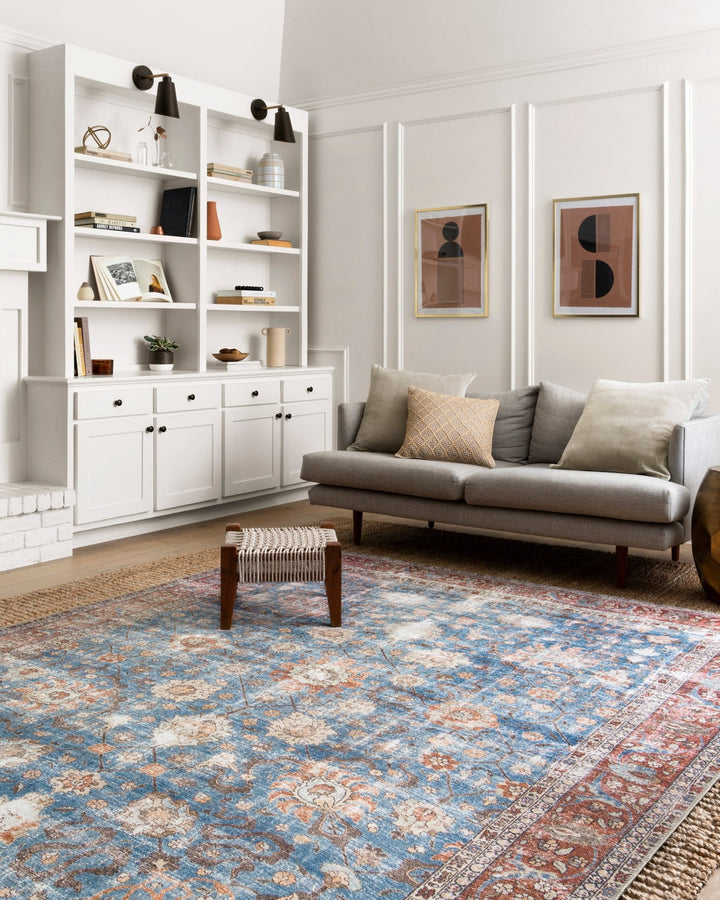 LOREN Blue / Brick - Maison Olive - Tapis