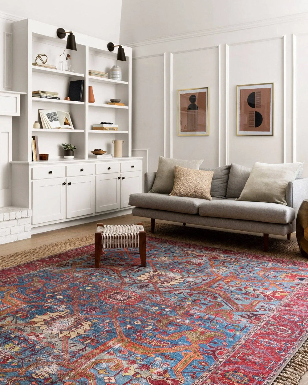 LOREN Blue / Red - Maison Olive - Tapis
