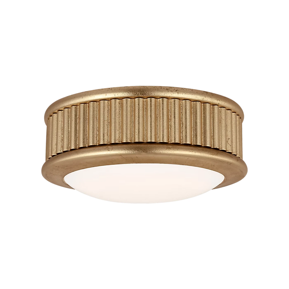 Maison Olive Applique murale cylindrique dorée texturée avec abat-jour diffusant en verre opale