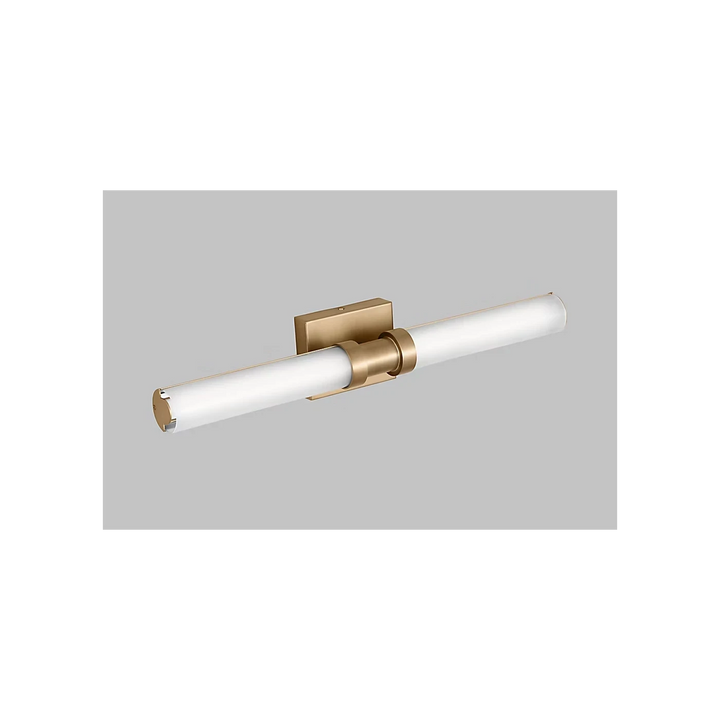 Applique murale Maison Olive LED tubulaire en métal doré et acrylique opalin pour salle de bain au design moderne