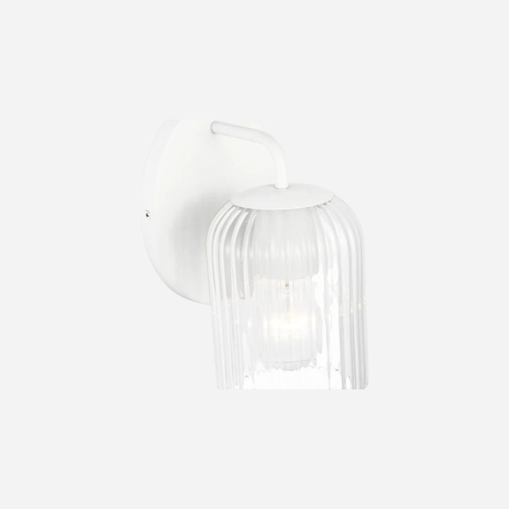 Applique murale Maison Olive EISELE blanche avec abat-jour en verre strié pour un éclairage moderne et minimaliste