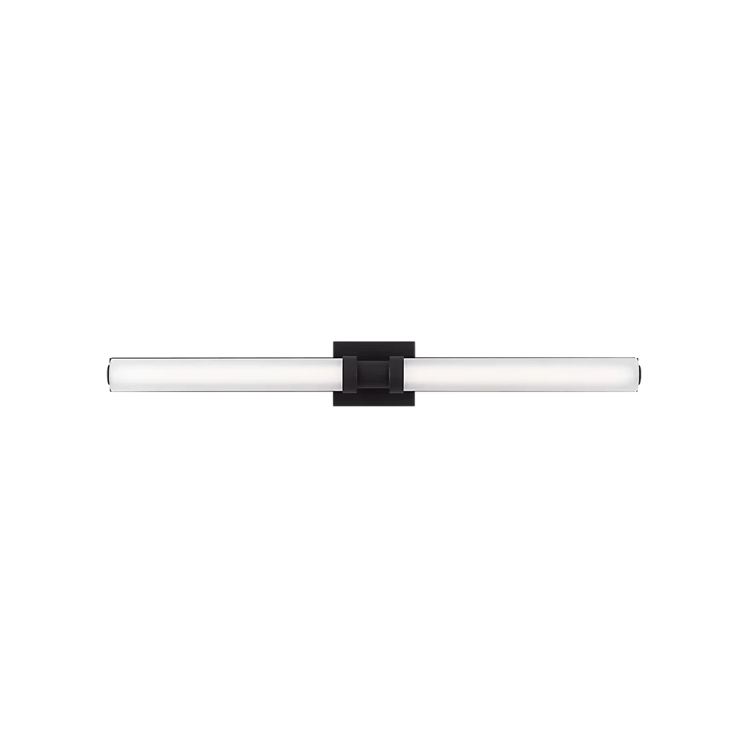 Applique murale Maison Olive Kiel au design minimaliste avec diffuseur cylindrique en verre givré et support noir