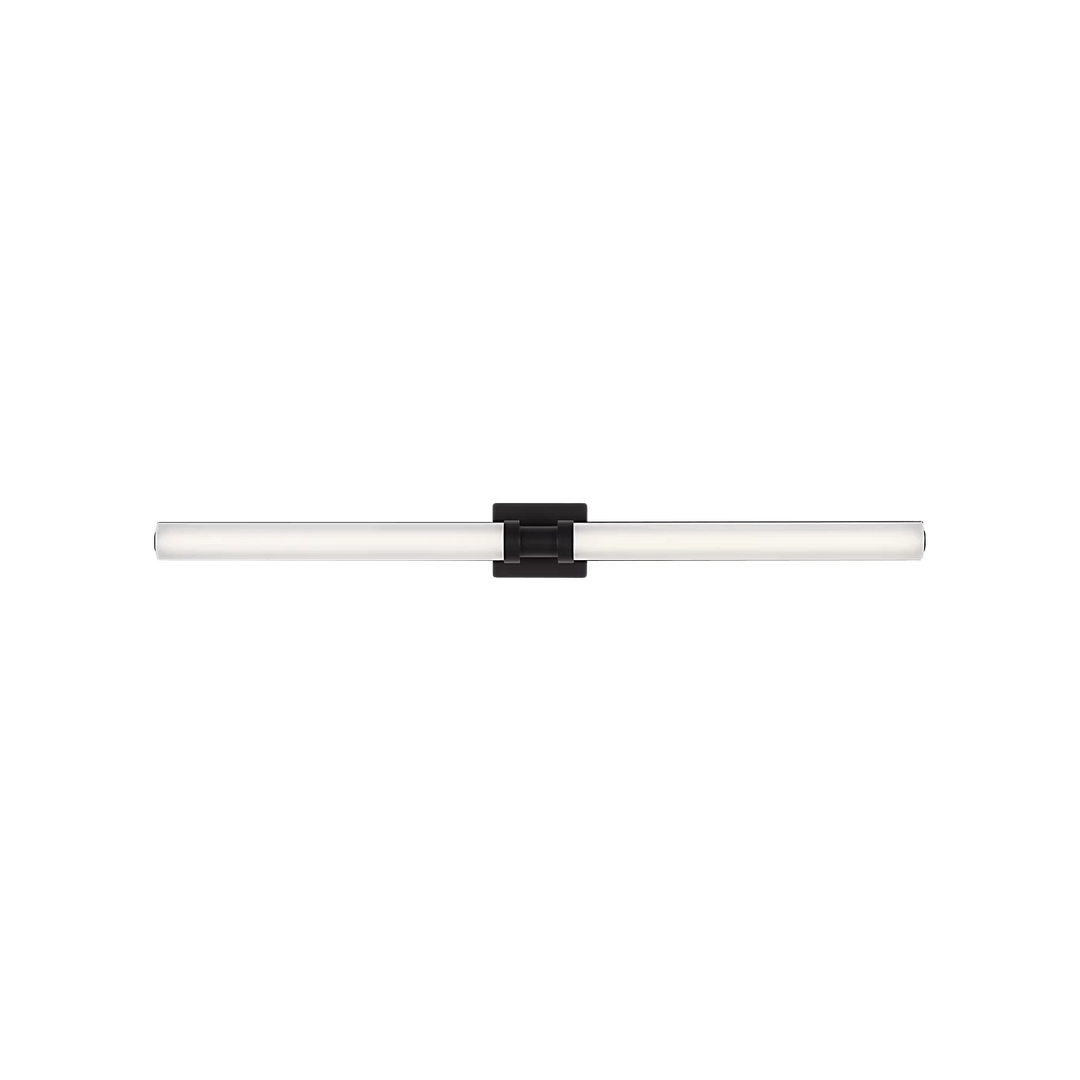 Applique murale Maison Olive Kiel au design minimaliste avec diffuseur cylindrique en verre givré et support noir
