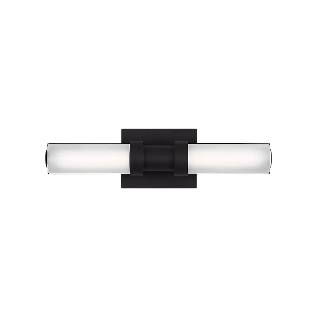 Applique murale Maison Olive Kiel noire avec diffuseur cylindrique en verre givré pour un éclairage élégant
