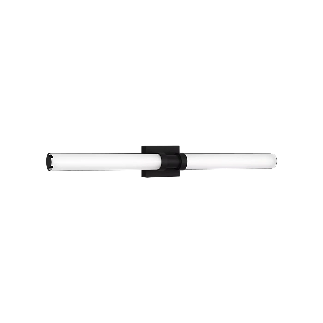 Applique murale Maison Olive Kiel au design minimaliste avec diffuseur cylindrique en verre givré et support noir