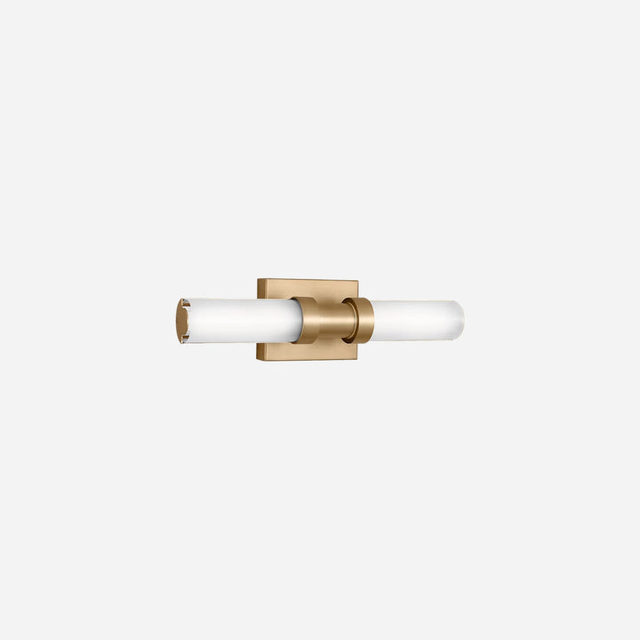 Applique murale Maison Olive Kiel en laiton brossé avec diffuseur cylindrique en verre givré au design minimaliste