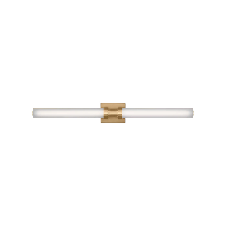 Applique murale Maison Olive Kiel en laiton avec diffuseur cylindrique en verre givré au design minimaliste