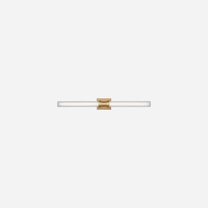 Applique murale Maison Olive Kiel en laiton avec diffuseur cylindrique en verre givré au design minimaliste