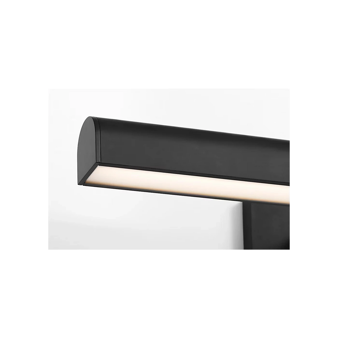 Applique murale moderne Maison Olive en métal noir, design rectiligne avec éclairage LED intégré, 60 cm