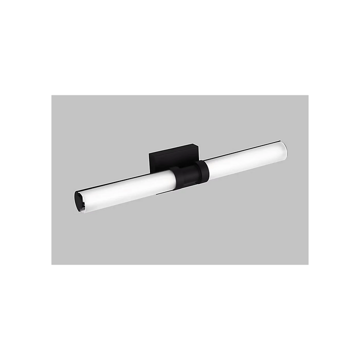 Applique murale LED Maison Olive au design tubulaire minimaliste avec structure en métal noir mat et diffuseur opalin.
