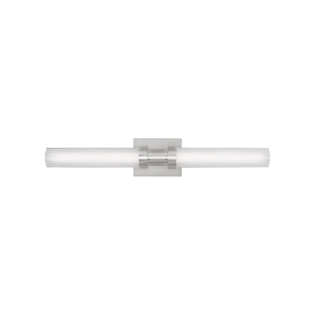 Applique murale LED Maison Olive au design tubulaire minimaliste avec finition métal et diffuseur en acrylique opalin.
