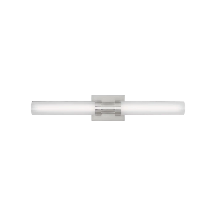 Applique murale LED Maison Olive au design tubulaire minimaliste avec finition métal et diffuseur en acrylique opalin.