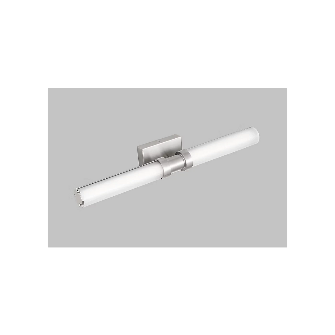 Applique murale LED Maison Olive au design tubulaire moderne avec finition métal brossé et diffuseur en acrylique