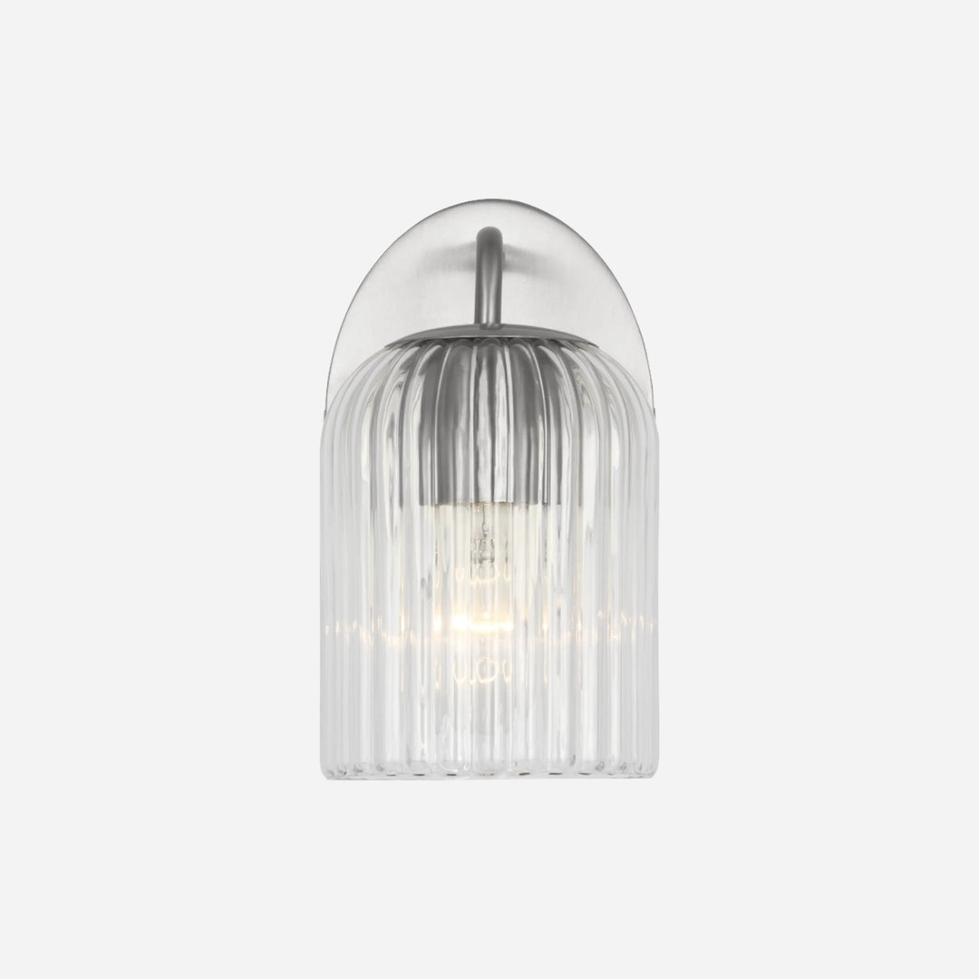 Applique murale Maison Olive EISELE en verre strié transparent avec finition métallique moderne