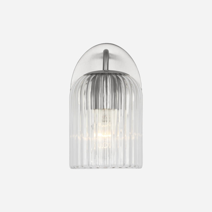 Applique murale Maison Olive EISELE en verre strié transparent avec finition métallique moderne