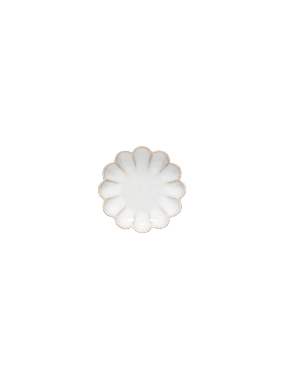 Bol apéritif MARA Maison Olive en céramique blanche avec un design floral délicat et des bords festonnés