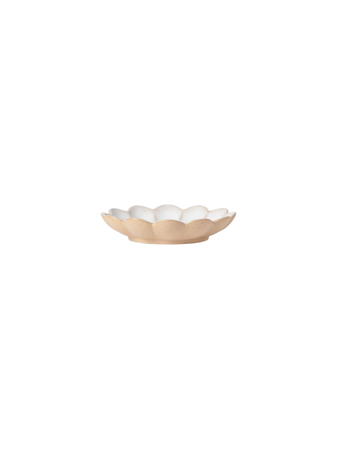 Bol apéritif MARA Maison Olive en céramique beige et blanc avec un design en forme de fleur