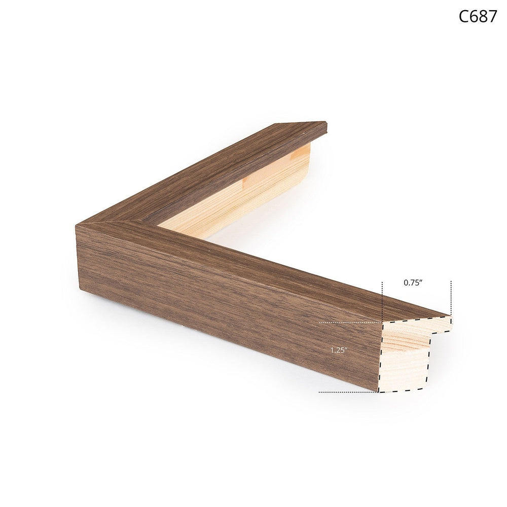 Cadre pour tableau Maison Olive en bois brun naturel avec texture authentique et profil élégant pour vos photos.