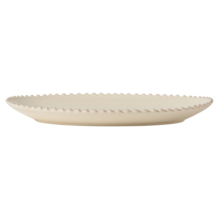 PEARL Plat de service ovale en grès – Crème – vue 2