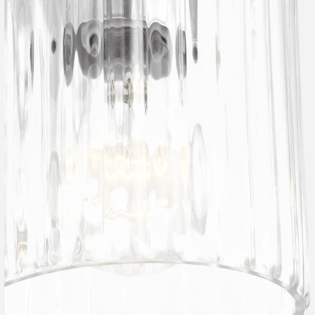 Applique murale Maison Olive EISELE en verre cannelé transparent au design moderne et minimaliste
