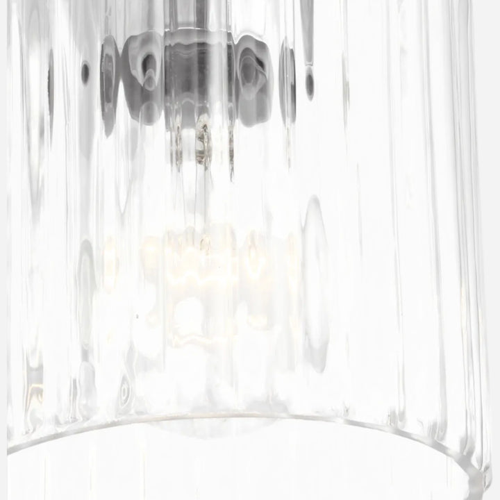 Applique murale Maison Olive EISELE en verre cannelé transparent au design moderne et minimaliste