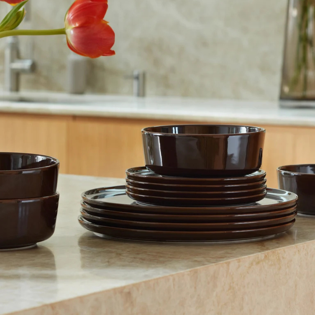 COLLECTIVE Porcelain Salad and Dessert Plate – Mocha – view 2