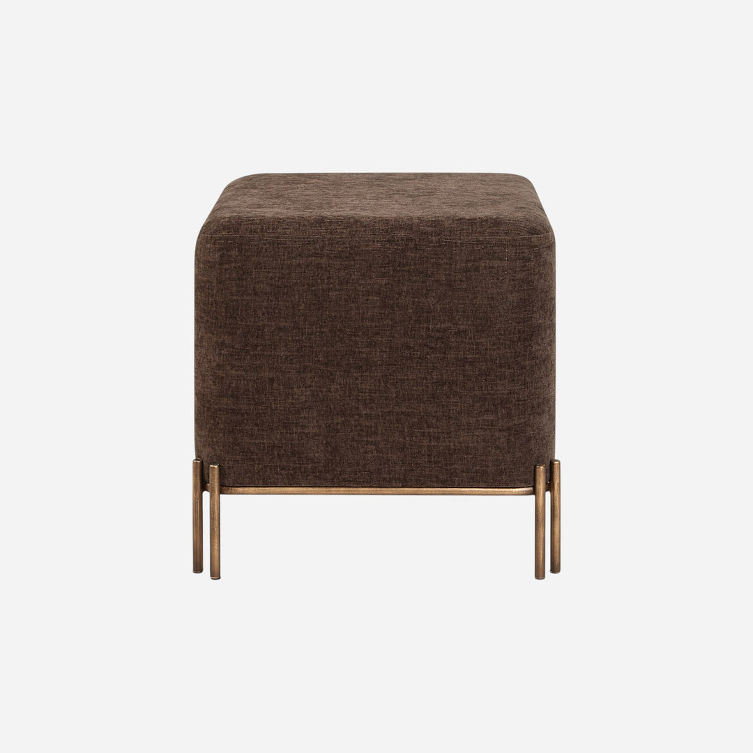 Ottoman Meline en chenille brune, vue de face