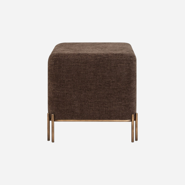 Ottoman Meline en chenille brune, vue de face