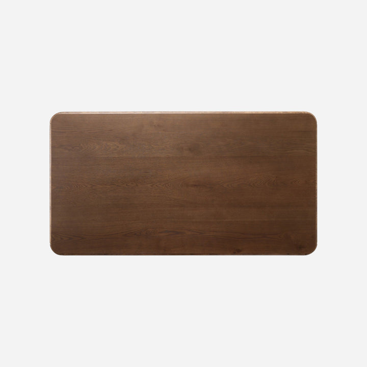 Maison Olive plateau de table rectangulaire en bois composite chêne foncé, bords arrondis, finition lisse.