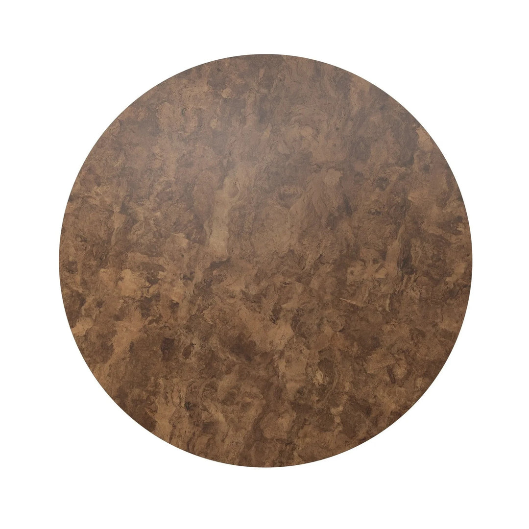 Maison Olive plateau de table rond effet marbre brun, 80cm