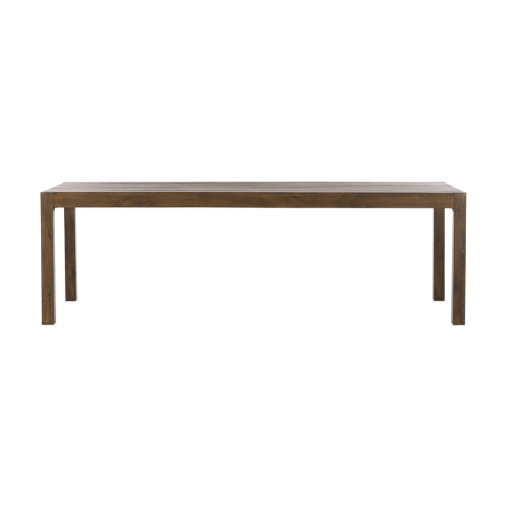 Maison Olive Table basse contemporaine en bois massif, finition naturelle, pieds robustes, design épuré.
