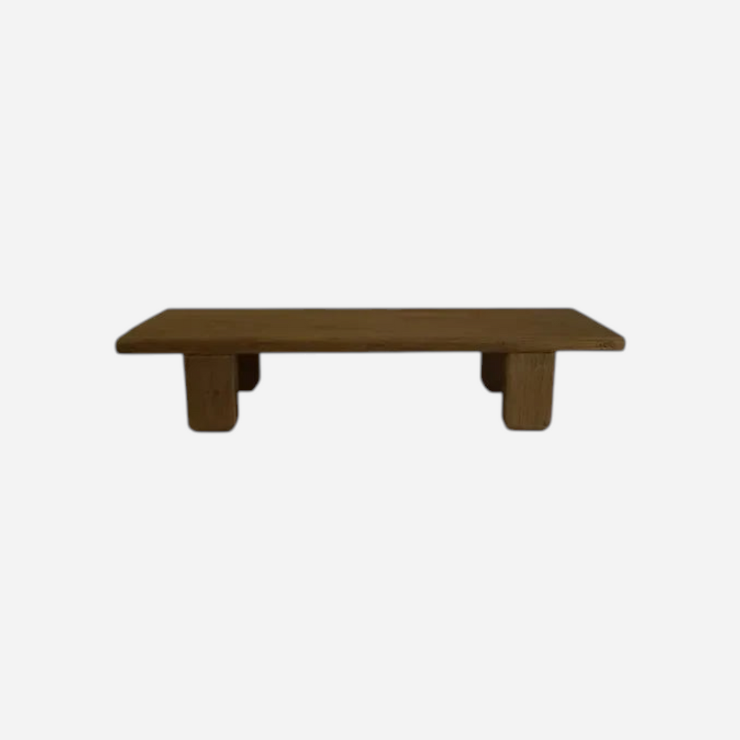 Table basse Maison Olive en bois massif sombre au design minimaliste et épuré d'inspiration japonaise