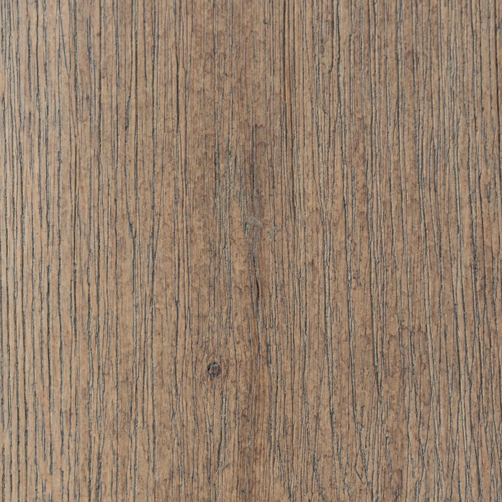 Maison Olive table d'appoint cylindrique en bois de chêne vieilli aspect rustique et naturel.