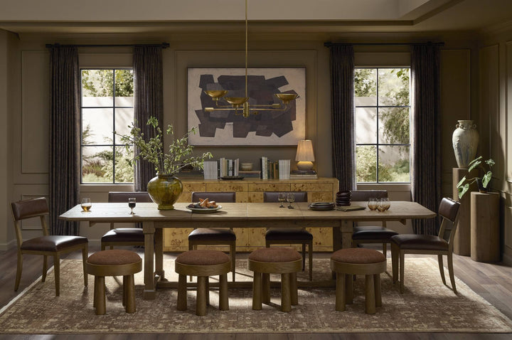 Maison Olive table d'appoint cylindrique en bois naturel, style rustique et chaleureux, parfait pour salon.