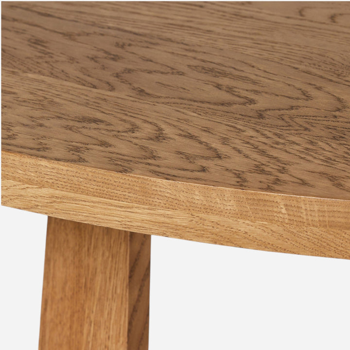 Maison Olive Table demi-lune en bois de chêne massif naturel avec pieds évasés