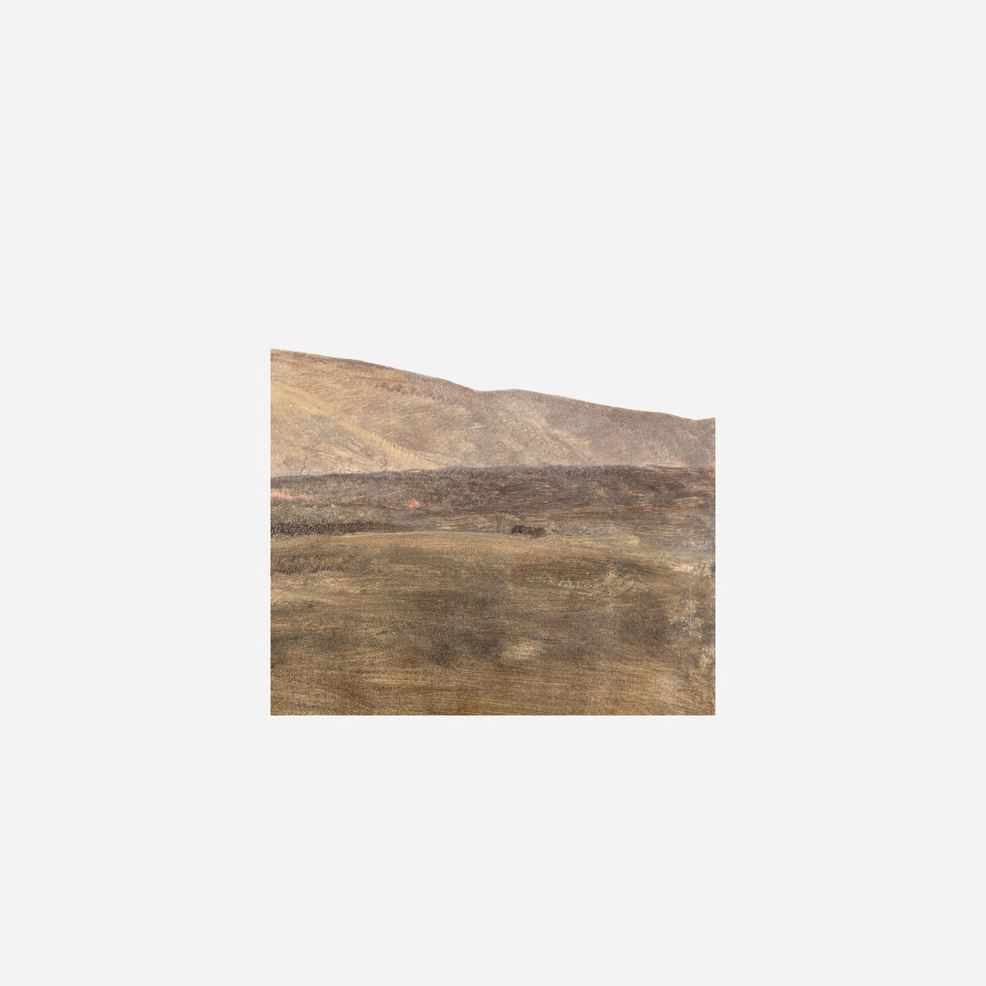 Tableau Maison Olive représentant le mont Katahdin dans le style Hudson River School avec des tons taupe et crème.