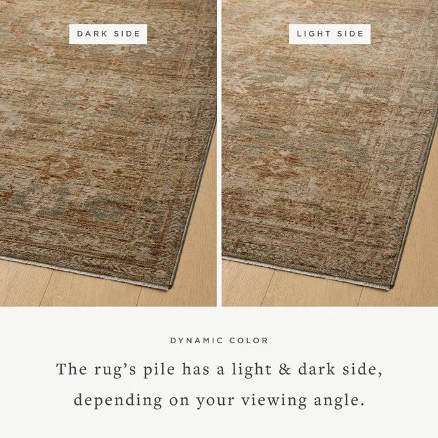 Tapis Maison Olive Junie Spice Multi en polyester avec effet de couleur dynamique selon l'angle de vue