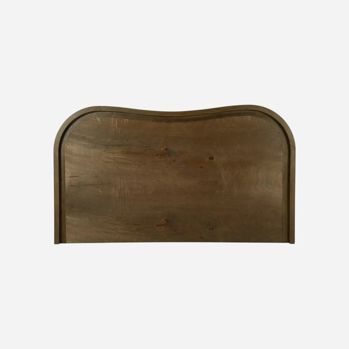 Tête de lit Maison Olive EMMA en bois de frêne brun avec silhouette ondulée inspirée de l'Art déco