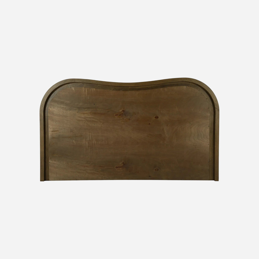 Tête de lit Maison Olive EMMA en bois de frêne brun avec silhouette ondulée inspirée de l'Art déco